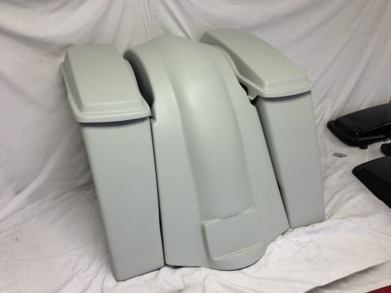 Harley Davidson 6" Softail Heritage Extended Stretched Saddlebags Lids Fender No Cut Out