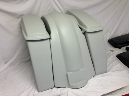 Harley Davidson 6" Softail Heritage Extended Stretched Saddlebags Lids Fender No Cut Out