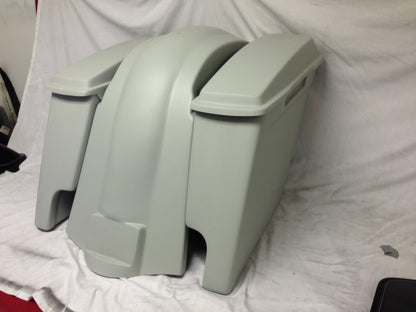 Harley Davidson 6" Softail Heritage Extended Stretched Saddlebags Lids Fender Dual CutOuts