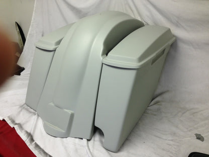Harley Davidson 4" Extended Stretched Saddlebags, Lids Right Side With CutOut