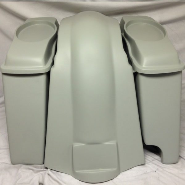 Harley Davidson 6" Heritage Softail Extended Saddlebags 6 x 9 Speaker Lids   Fender Right Cutout