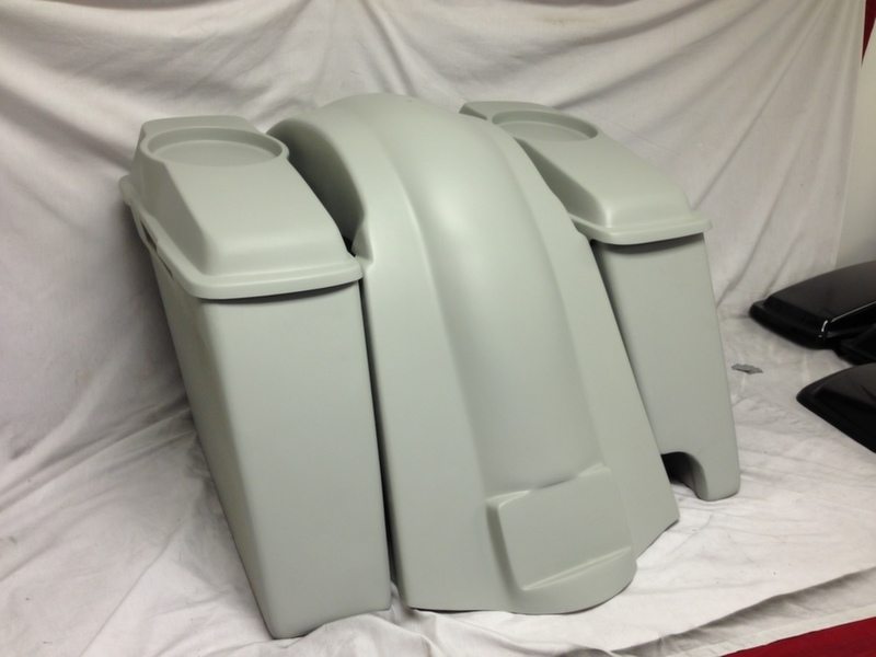 Harley Davidson Heritage Softail 4" Extended Saddlebags 6.5" Speaker Lids   Fender Right Cutout