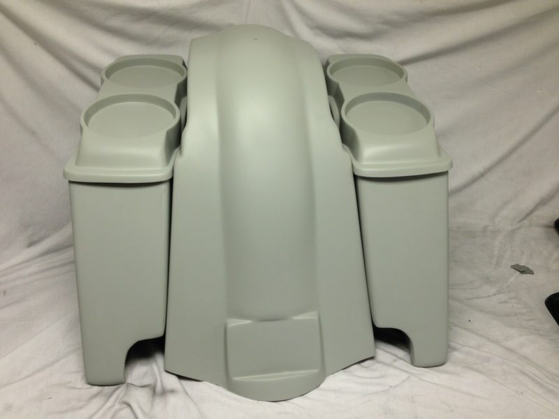 Harley Davidson Heritage Softail 4" Extended Saddlebags Dual 6 X 9 Speaker Lids   Fender Dual Cutouts