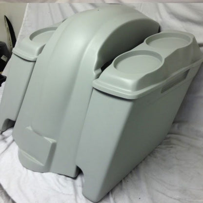 Harley Davidson 6" Heritage Softail Extended Saddlebags Dual 6.5" Speaker Lids   Fender Dual Cutouts