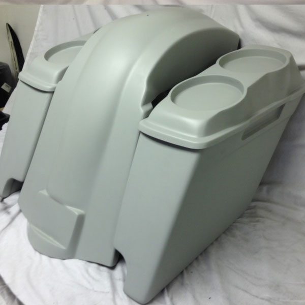 Harley Davidson 6" Heritage Softail Extended Saddlebags Dual 6 x 9 Speaker Lids   Fender Dual Cutouts