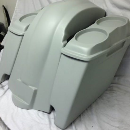 Harley Davidson Heritage Softail 4" Extended Saddlebags Dual 6 X 9 Speaker Lids   Fender Dual Cutouts