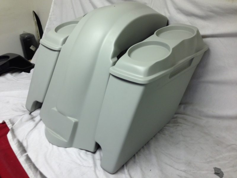 Harley Davidson Heritage Softail 4" Extended Saddlebags Dual 6 X 9 Speaker Lids   Fender Dual Cutouts