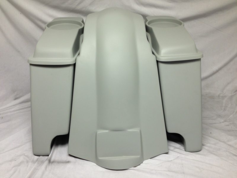 Harley Davidson Heritage Softail 4" Extended Saddlebags 6.5" Speaker Lids   Fender Dual Cutouts