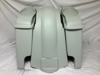 Harley Davidson 6" Extended Saddlebags with Cut Outs and 6.5" Speaker Lids - Not Painted