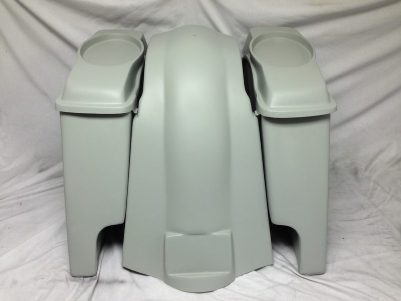 Harley Davidson Heritage Softail 4" Extended Saddlebags 6 x 9 Speaker Lids   Fender Dual Cutouts