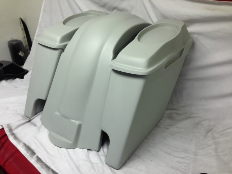 Harley Davidson 6" Extended Saddlebags with Cut Outs and 6.5" Speaker Lids - Not Painted
