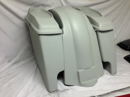 Harley Davidson 6" Extended Saddlebags with Cut Outs and 6.5" Speaker Lids - Not Painted