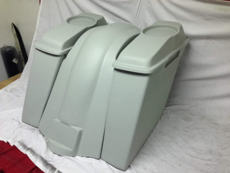 Harley Davidson Heritage Softail 4" Extended Saddlebags 6.5" Speaker Lids Fender No Cutouts