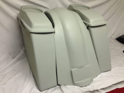 Harley Davidson 6" Heritage Softail Extended Saddlebags 6.5" Speaker Lids   Fender No Cutouts