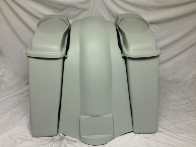 Harley Davidson 6" Heritage Softail Extended Saddlebags 6 x 9 Speaker Lids   Fender No Cutouts