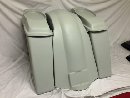Harley Davidson 6" Heritage Softail Extended Saddlebags 6 x 9 Speaker Lids   Fender No Cutouts