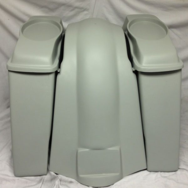 Harley Davidson 6" Heritage Softail Extended Saddlebags 6 x 9 Speaker Lids   Fender No Cutouts