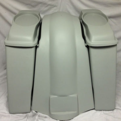 Harley Davidson 6" Heritage Softail Extended Saddlebags 6 x 9 Speaker Lids   Fender No Cutouts