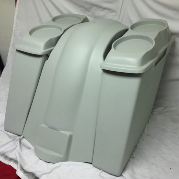 Harley Davidson 6" Heritage Softail Extended Saddlebags Dual 6.5" Speaker Lids   Fender No Cutouts