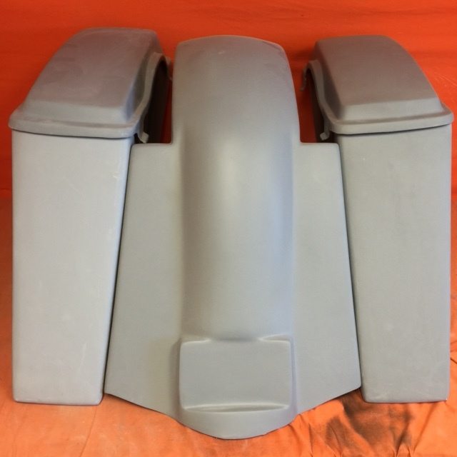 Harley Davidson 4" Extended Stretched Saddlebags   Lids & Replacement Fender 09 - 13 - No Cut Outs