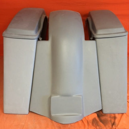 Harley Davidson 4" Extended Stretched Saddlebags   Lids & Replacement Fender 09 - 13 - No Cut Outs