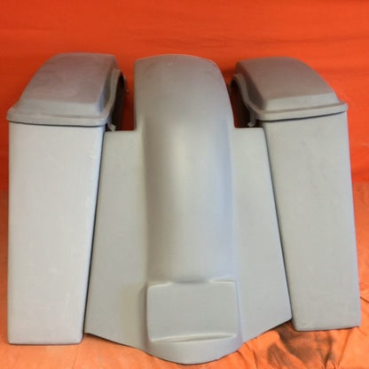 Harley Davidson 4" Extended Stretched Saddlebags   Lids & Replacement Fender 09 - 13 - No Cut Outs