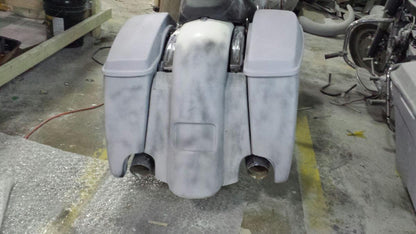 Harley Davidson 4.5" Extended Stretched Saddlebags With LED Light Fender - No Lids 2014 - 2018  Model Style Bags