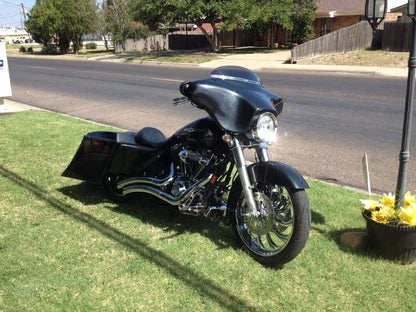 Harley Davidson 6" Extended Stretched  Out & Down Saddlebags with Standard Lids & Custom Fender