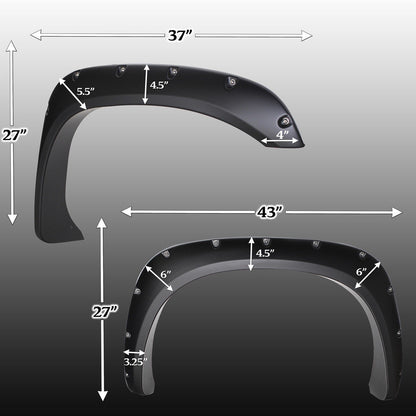 Fender Flares for 02-08 Dodge Ram 15/2500/35 Bolt On 4pc Set Pocket Rivet Style