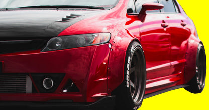 4" New School Fender Flares Universal Fiberglass 4Pcs