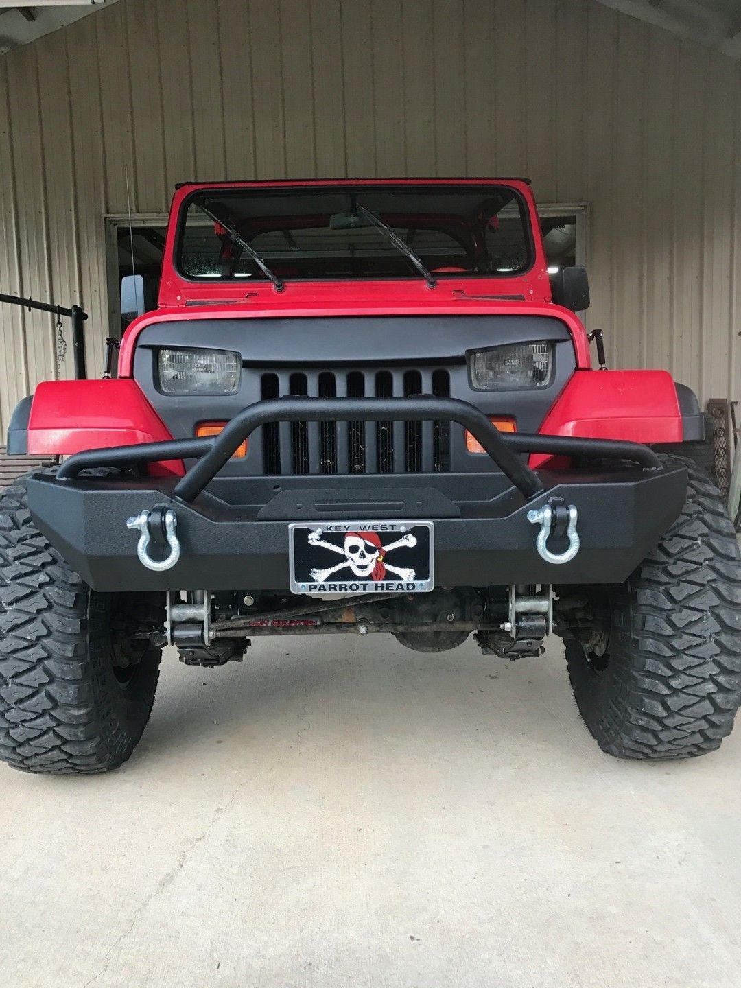 1987-95 Fits: Jeep Wrangler Yj Overlay Grille Grill Mean Furious Angry Bird Eyes Fiberglass