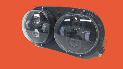 DUAL 5.75" DAYMAKER HID LED Replacement ROAD GLIDE Black Light Bulb Headlight Motorcycle Harley   Bezel
