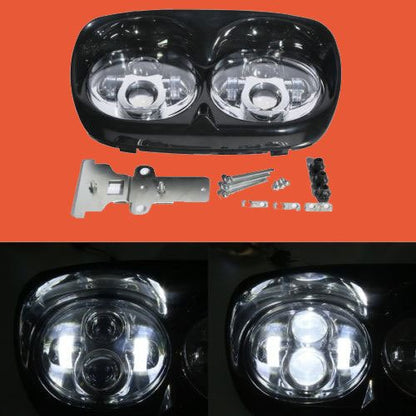 DUAL 5.75" DAYMAKER HID LED Replacement ROAD GLIDE Chrome Light Bulb Headlight Motorcycle Harley   Bezel