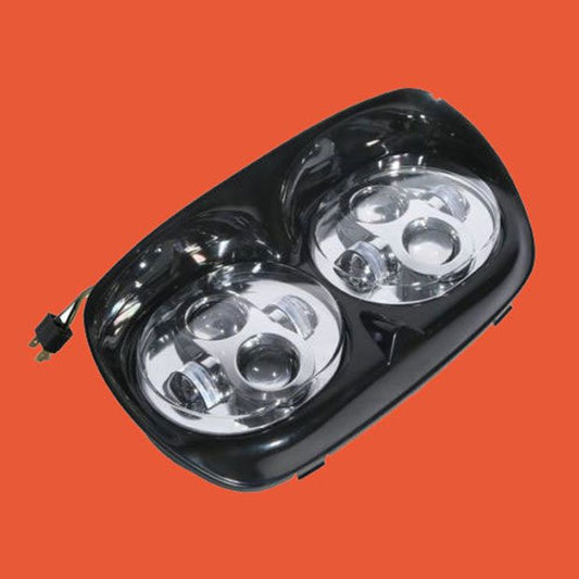 DUAL 5.75" DAYMAKER HID LED Replacement ROAD GLIDE Chrome Light Bulb Headlight Motorcycle Harley   Bezel