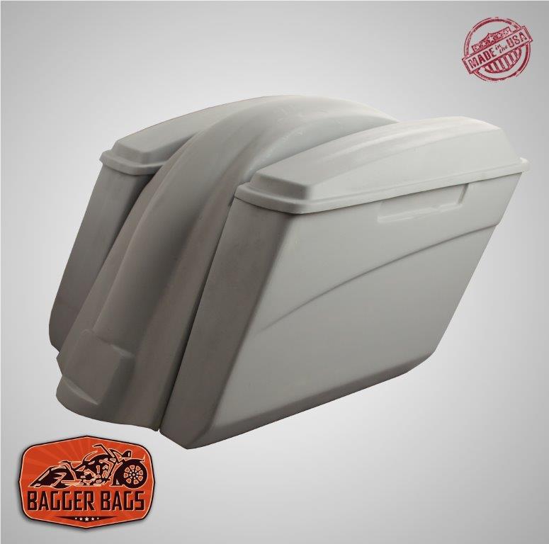 Harley Davidson Heritage Softail 5" Extended Saddlebags   Lids   Fender No Cutouts