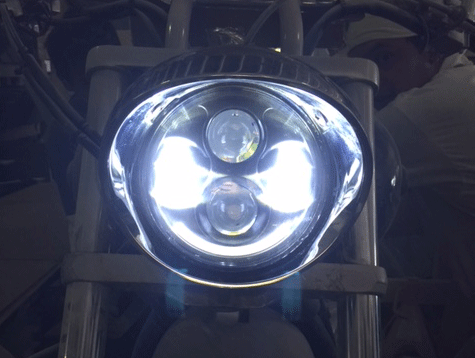 Honda VTX 1300 / 1800 C / R / S - 5 3/4" DAYMAKER Halo Chrome HID LED Light Bulb Headlight Motorcycle 5.75" Mount