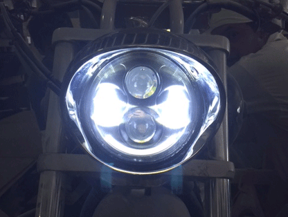 Honda VTX 1300 / 1800 C / R / S - 5 3/4" DAYMAKER Black HID LED Light Bulb Headlight Motorcycle 5.75"   Mount